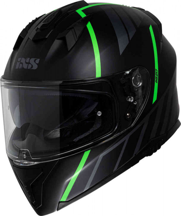 Мотошлем интеграл IXS iXS217 2.0 Черный матовый/Зеленый X14092-M37-XL