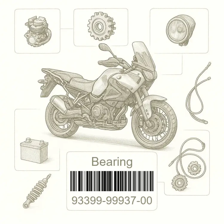 93399-99937-00 Bearing, Yamaha Номер детали 93399-99937-00, 933999993700, 93399-99937, 9339999937, 93399 99937