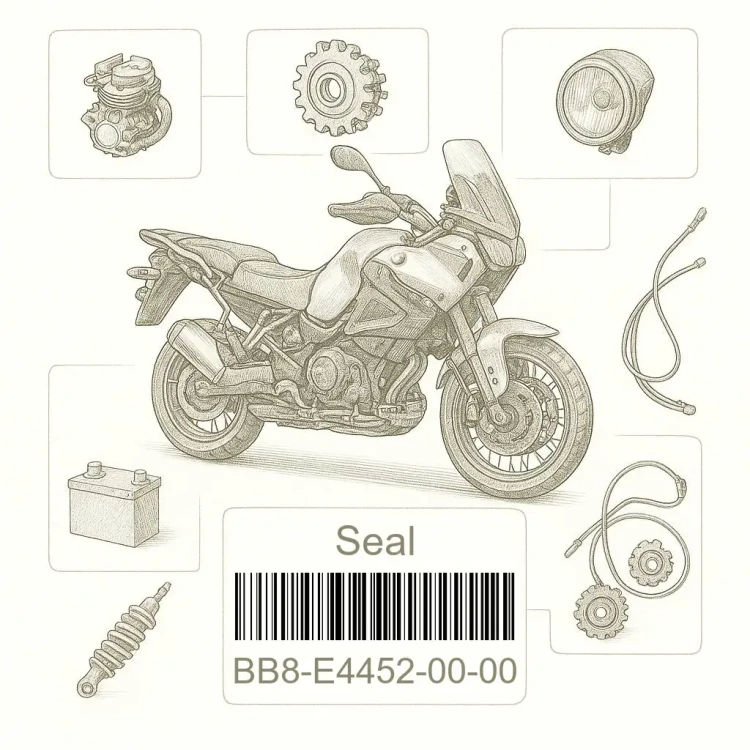 BB8-E4452-00-00 Seal, Yamaha Номер детали BB8-E4452-00-00, BB8E44520000, BB8-E4452-00, BB8E445200, BB8 E4452 00