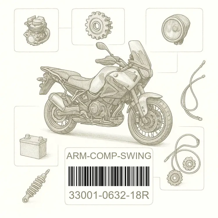 33001-0632-18R ARM-COMP-SWING,F.S.BL, Kawasaki Номер детали 33001-0632-18R, 33001063218R