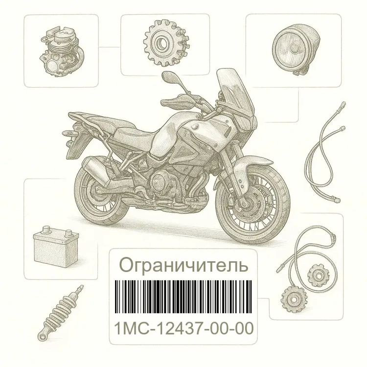 1MC-12437-00-00 Ограничитель, Yamaha Номер детали 1MC-12437-00-00, 1MC124370000, 1MC-12437-00, 1MC1243700, 1MC 12437 00