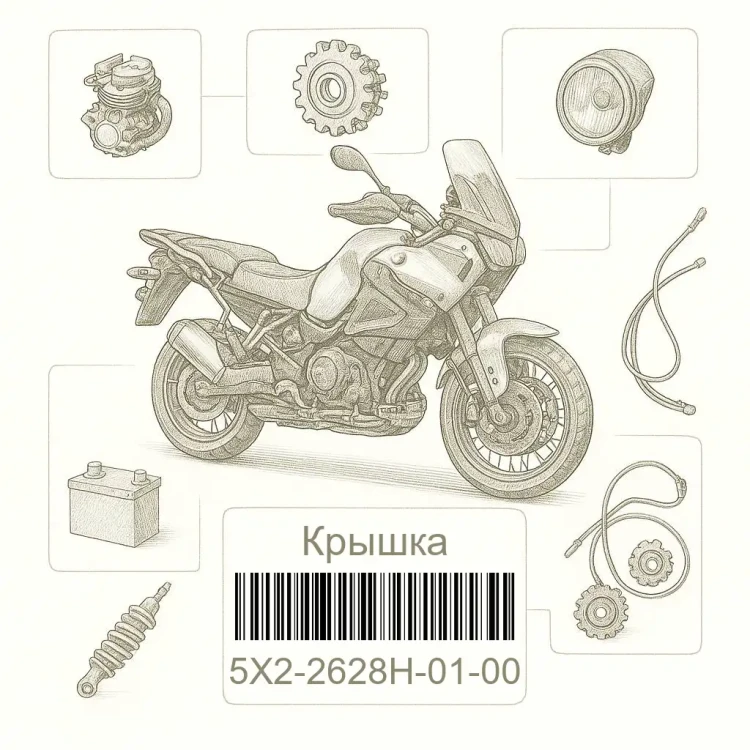 5X2-2628H-01-00 Крышка, Yamaha Номер детали 5X2-2628H-01-00, 5X22628H0100, 5X2-2628H-01, 5X22628H01, 5X2 2628H 01
