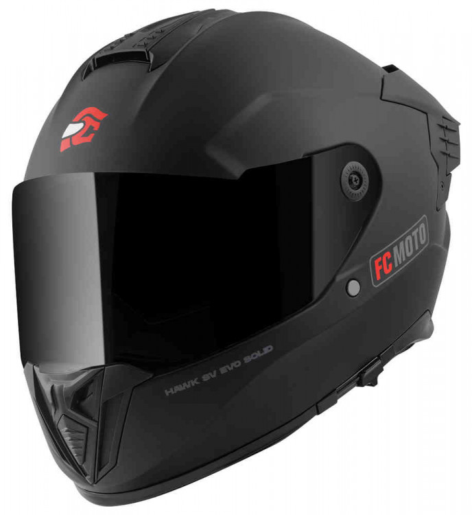 Мотошлем интеграл FC-Moto Hawk EVO Solid Черный матовый FCM-17-MH-007-11-XS