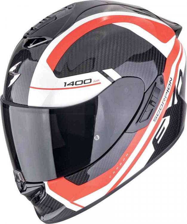 Мотошлем интеграл Scorpion EXO-1400 Evo II Carbon Air Enko Черный/Красный/Белый 140-484-101-02