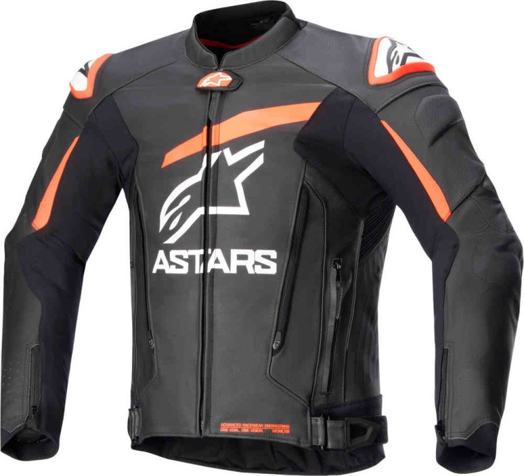 Мотокуртка кожаная мужская Alpinestars GP Plus V4 Черный/Красный/Белый 3100524-1321-48