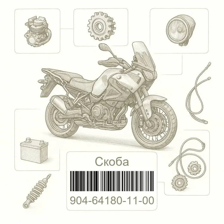 904-64180-11-00 Скоба, Yamaha Номер детали 904-64180-11-00, 904641801100, 904-64180-11, 9046418011, 904 64180 11