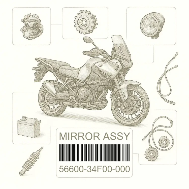 56600-34F00-000 MIRROR ASSY,RR VIEW,L, Suzuki Номер детали 56600-34F00-000, 5660034F00000, 56600-34F00, 5660034F00, 56600 34F00