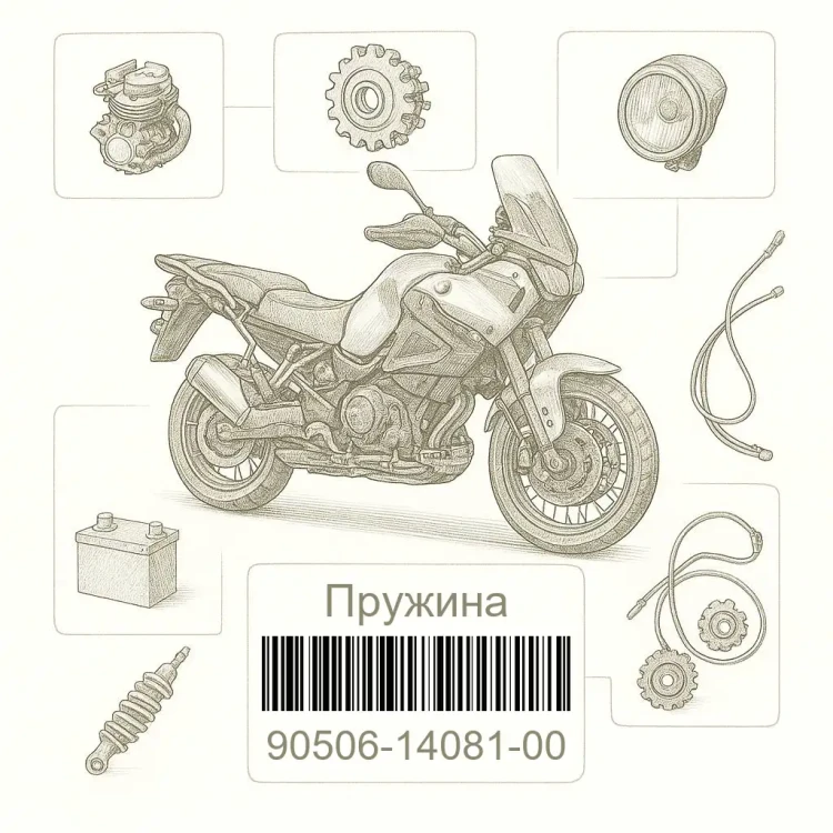 90506-14081-00 Пружина, Yamaha Номер детали 90506-14081-00, 905061408100, 90506-14081, 9050614081, 90506 14081