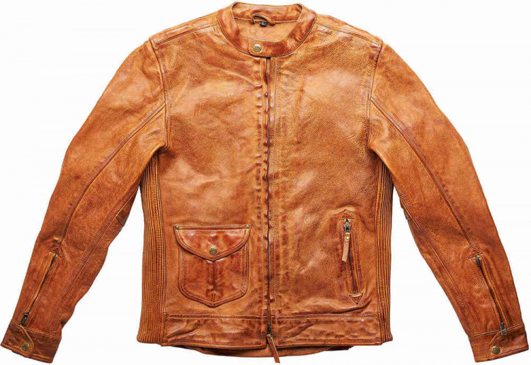 Мотокуртка кожаная мужская Fuel Bourbon  W22-JACKET-BOURBONTAN-L
