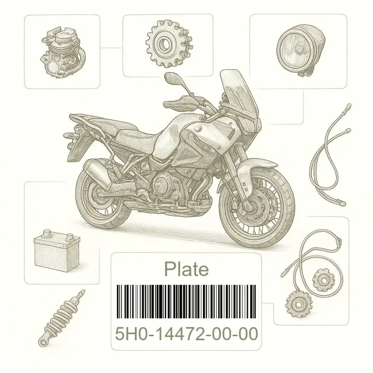 5H0-14472-00-00 Plate, Element, Yamaha Номер детали 5H0-14472-00-00, 5H0144720000, 5H0-14472-00, 5H01447200, 5H0 14472 00