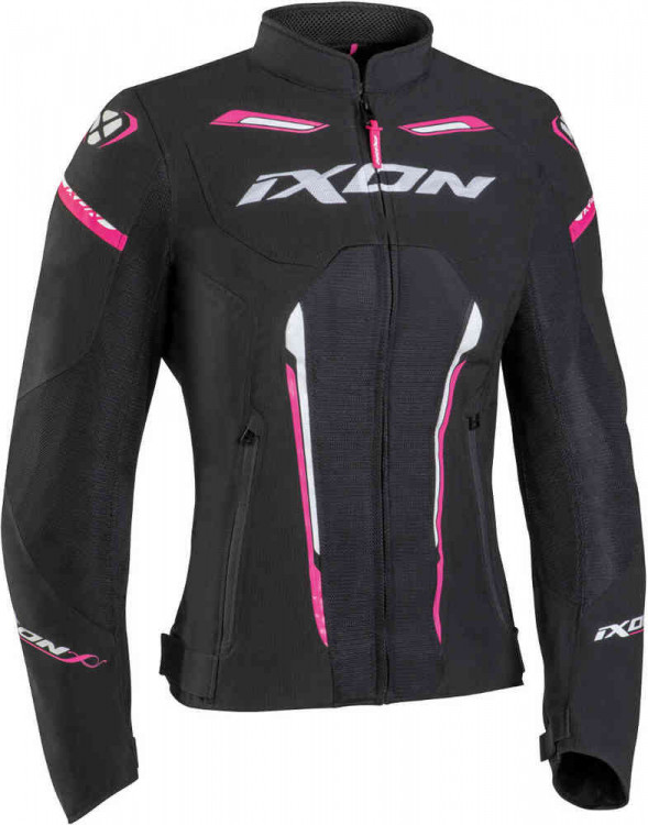 Мотокуртка текстильная женская Ixon Striker Air Черный/Белый/Розовый 100102060-1019-XS