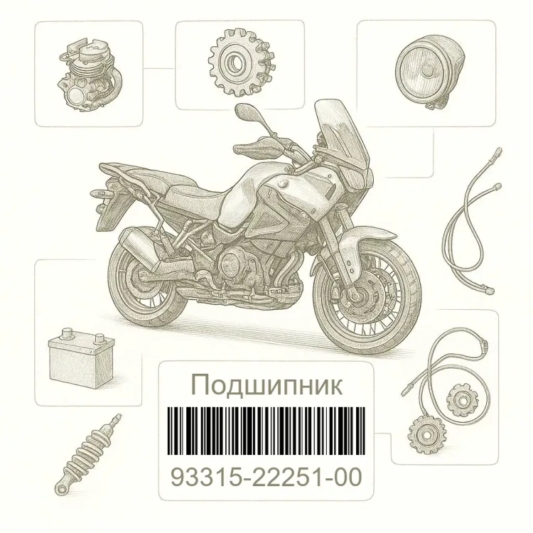 93315-22251-00 Подшипник, Yamaha Номер детали 93315-22251-00, 933152225100, 93315-22251, 9331522251, 93315 22251