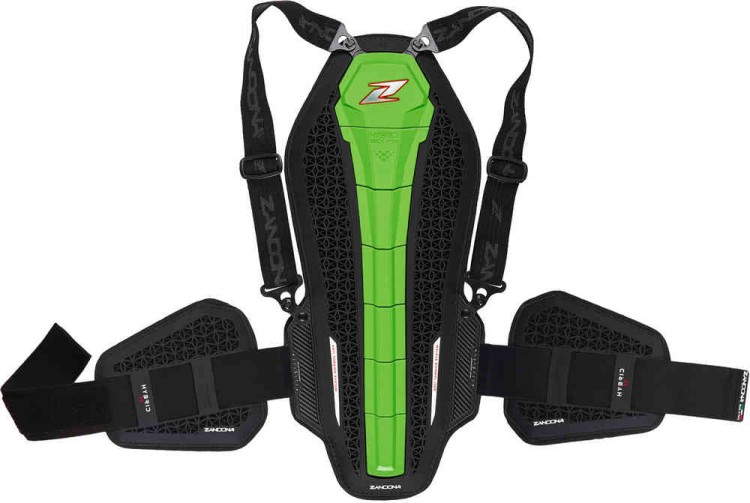 Мотозащита Zandona Hybrid Back Pro RS X7 Черный/Зеленый 1307RSGNUNBK