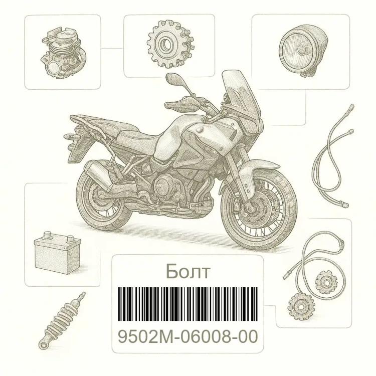 9502M-06008-00 Болт, Yamaha Номер детали 9502M-06008-00, 9502M0600800, 9502M-06008, 9502M06008, 9502M 06008