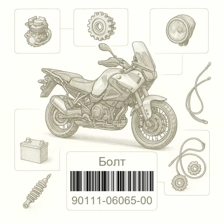 90111-06065-00 Болт, Yamaha Номер детали 90111-06065-00, 901110606500, 90111-06065, 9011106065, 90111 06065