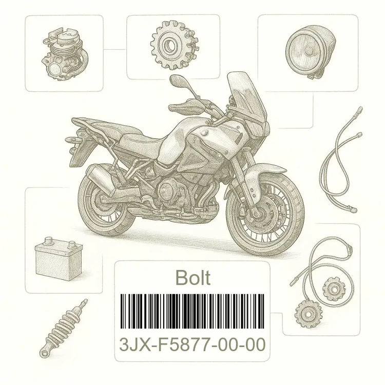3JX-F5877-00-00 Bolt, Oil 1, Yamaha Номер детали 3JX-F5877-00-00, 3JXF58770000, 3JX-F5877-00, 3JXF587700, 3JX F5877 00