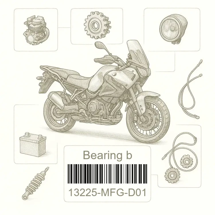 13225-MFG-D01 Bearing b, Honda Номер детали 13225-MFG-D01, 13225MFGD01