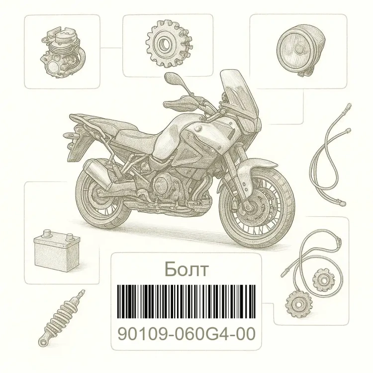 90109-060G4-00 Болт, Yamaha Номер детали 90109-060G4-00, 90109060G400, 90109-060G4, 90109060G4, 90109 060G4