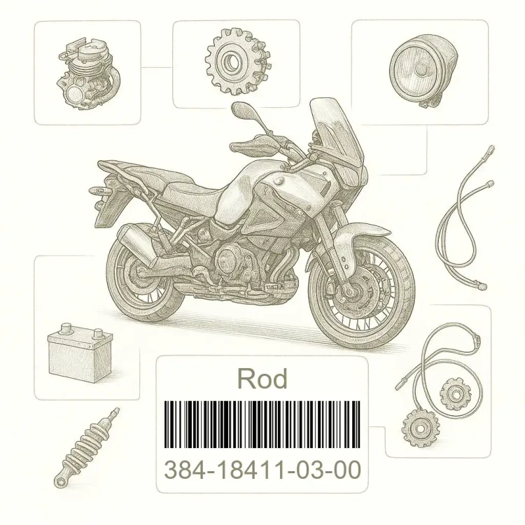 384-18411-03-00 Rod, Shifter, Yamaha Номер детали 384-18411-03-00, 384184110300, 384-18411-03, 3841841103, 384 18411 03