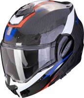 Мотошлем модуляр флип-бэк Scorpion Exo-Tech Evo Carbon Rover Черный/Красный/Синий глянцевый