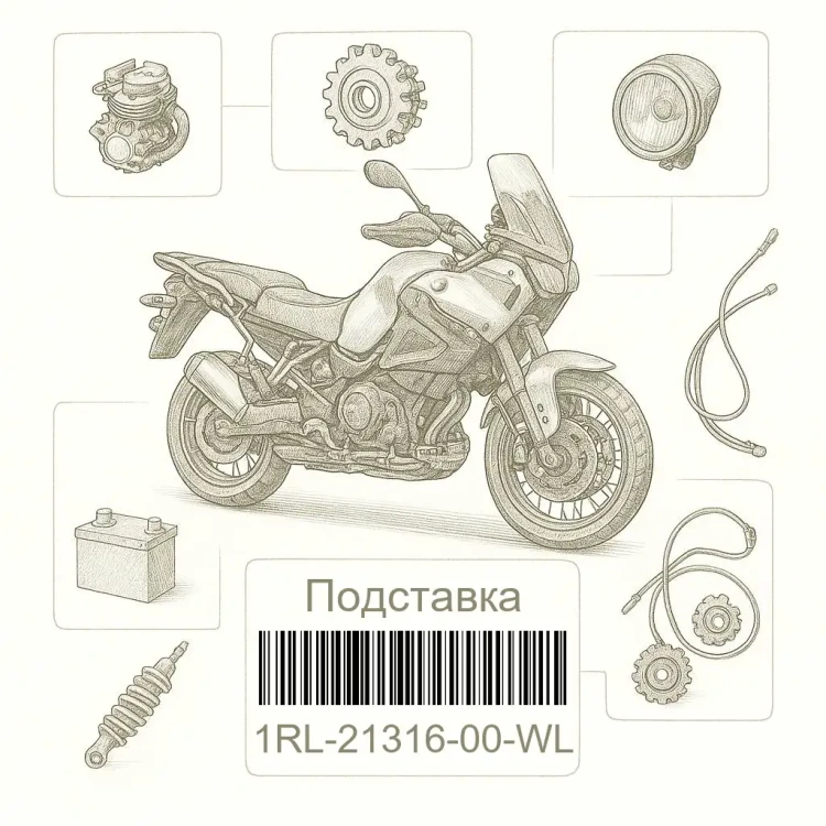 1RL-21316-00-WL Подставка, двигатель 2, Yamaha Номер детали 1RL-21316-00-WL, 1RL2131600WL