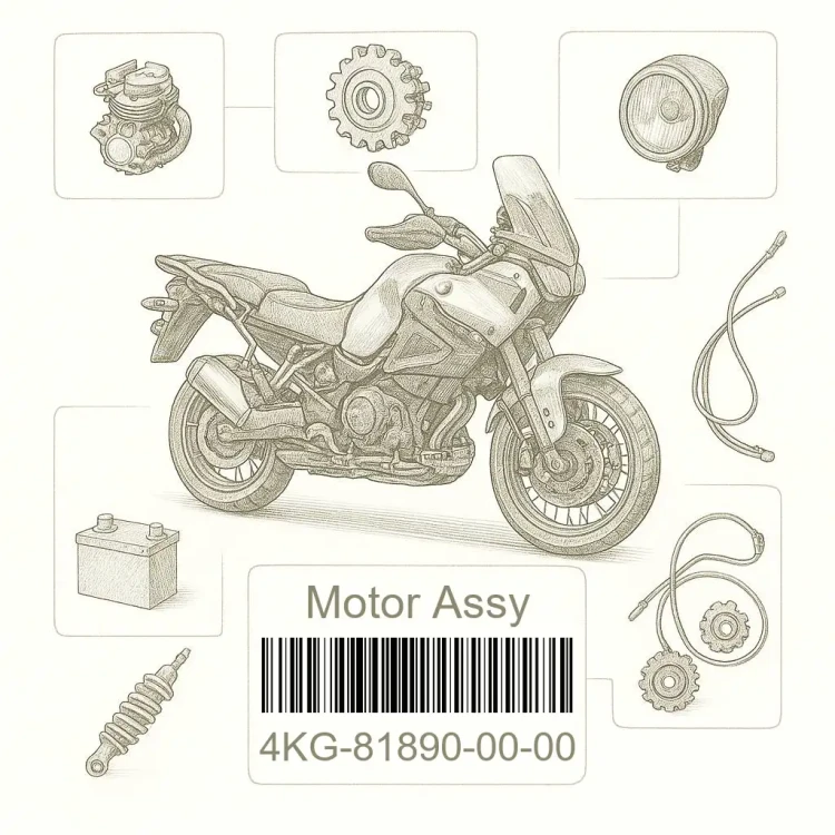 4KG-81890-00-00 Motor Assy, Yamaha Номер детали 4KG-81890-00-00, 4KG818900000, 4KG-81890-00, 4KG8189000, 4KG 81890 00