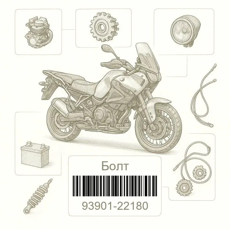 93901-22180 Болт, Honda Номер детали 93901-22180, 9390122180
