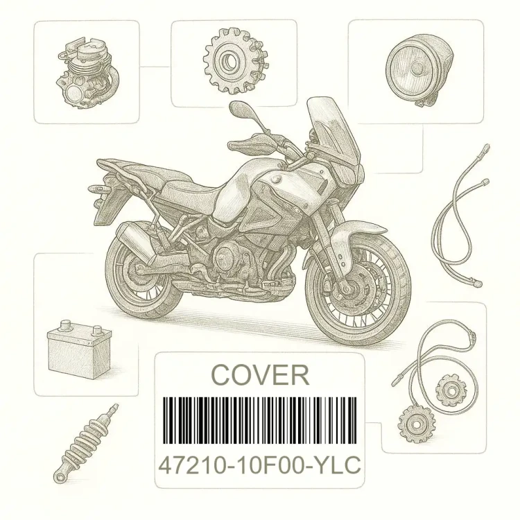 47210-10F00-YLC COVER,FRAME,L(GOLD), Suzuki Номер детали 47210-10F00-YLC, 4721010F00YLC