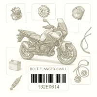 132E0614 BOLT-FLANGED-SMALL,6X, Kawasaki Номер детали 132E0614