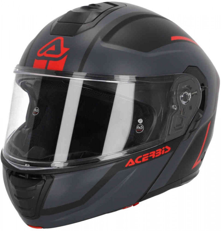 Мотошлем модуляр Acerbis TDC Черный матовый/Серый/Красный 0025339.293.064