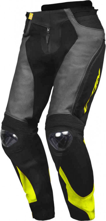 Мотоштаны кожаные мужские Ixon Vendetta Evo Черный/Желтый 200201012-1125-XXL