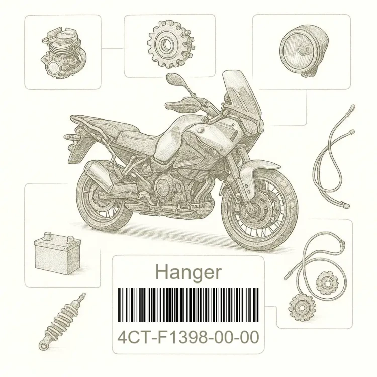 4CT-F1398-00-00 Hanger, Helmet, Yamaha Номер детали 4CT-F1398-00-00, 4CTF13980000, 4CT-F1398-00, 4CTF139800, 4CT F1398 00