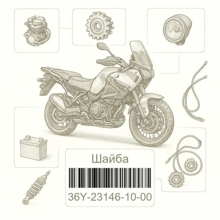 36Y-23146-10-00 Шайба, Yamaha Номер детали 36Y-23146-10-00, 36Y231461000, 36Y-23146-10, 36Y2314610, 36Y 23146 10