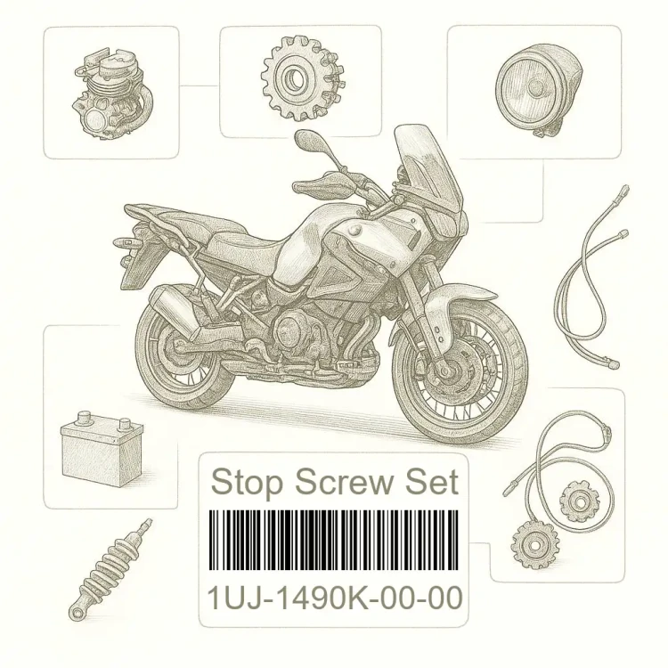 1UJ-1490K-00-00 Stop Screw Set, Yamaha Номер детали 1UJ-1490K-00-00, 1UJ1490K0000, 1UJ-1490K-00, 1UJ1490K00, 1UJ 1490K 00