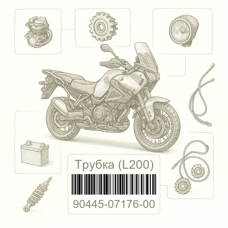 90445-07176-00 Трубка (L200), Yamaha Номер детали 90445-07176-00, 904450717600, 90445-07176, 9044507176, 90445 07176