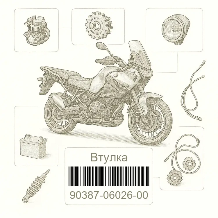 90387-06026-00 Втулка, Yamaha Номер детали 90387-06026-00, 903870602600, 90387-06026, 9038706026, 90387 06026