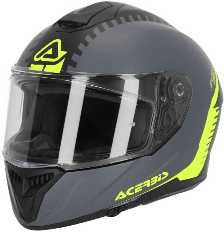 Мотошлем интеграл Acerbis Krapon 2024 Серый матовый/желтый 0024663.290.062