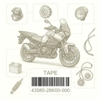 43585-28K00-000 TAPE,FRAME PIVOT,R, Suzuki Номер детали 43585-28K00-000, 4358528K00000, 43585-28K00, 4358528K00, 43585 28K00