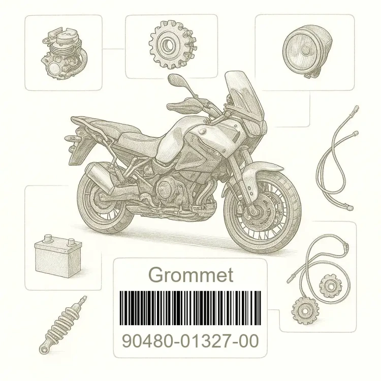 90480-01327-00 Grommet, Yamaha Номер детали 90480-01327-00, 904800132700, 90480-01327, 9048001327, 90480 01327
