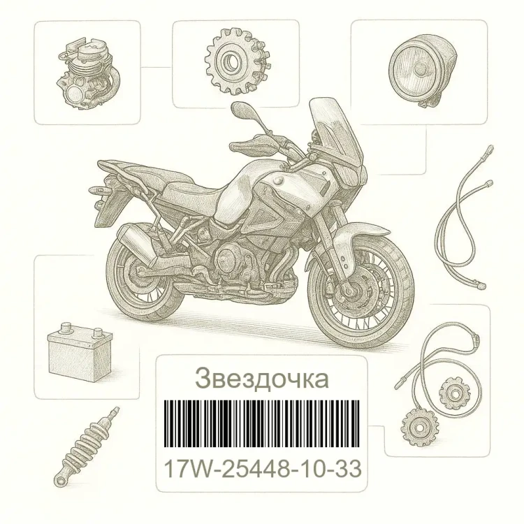17W-25448-10-33 Звездочка, ведущая (48Т), Yamaha Номер детали 17W-25448-10-33, 17W254481033