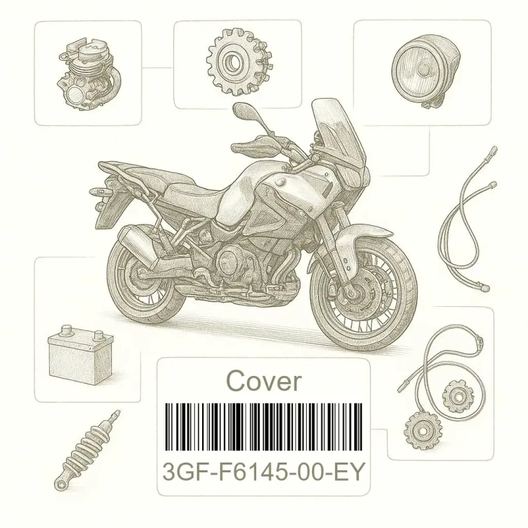 3GF-F6145-00-EY Cover, Handlebar Upper 2, Yamaha Номер детали 3GF-F6145-00-EY, 3GFF614500EY