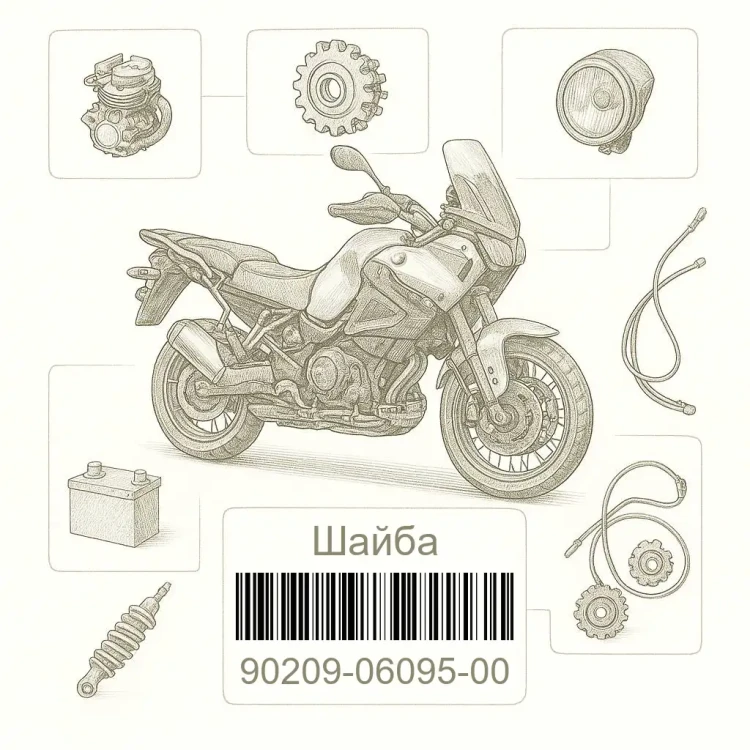 90209-06095-00 Шайба, Yamaha Номер детали 90209-06095-00, 902090609500, 90209-06095, 9020906095, 90209 06095
