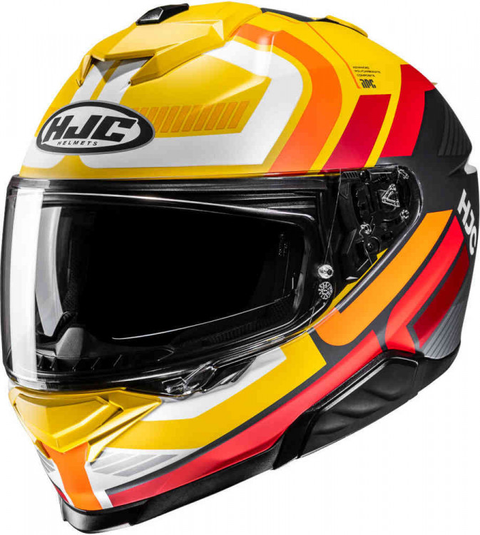 Мотошлем интеграл HJC i71 Viz Желтый/Оранжевый/Красный 15707306