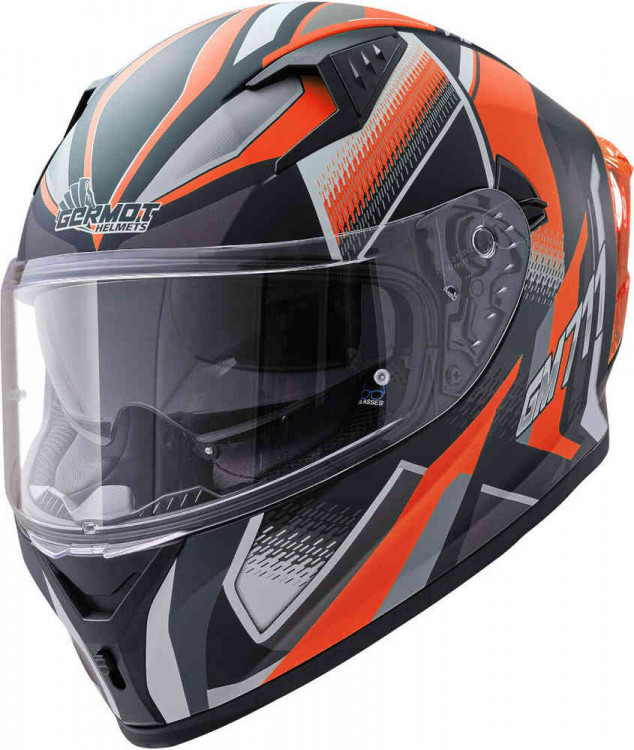 Мотошлем интеграл Germot GM 711 Dekor Черный матовый/Оранжевый GM00071126-XS