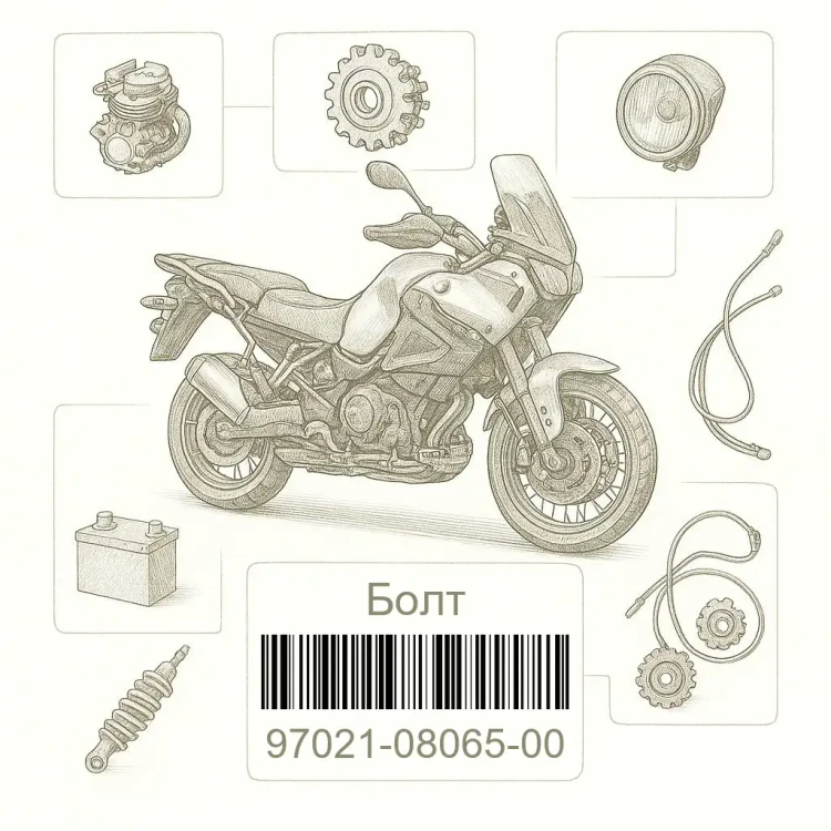 97021-08065-00 Болт, Yamaha Номер детали 97021-08065-00, 970210806500, 97021-08065, 9702108065, 97021 08065