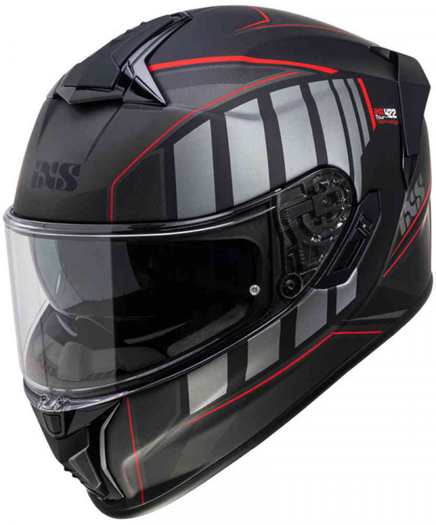 Мотошлем интеграл IXS iXS422 FG 2.16 SV Черный матовый/Красный X15060-M32-M