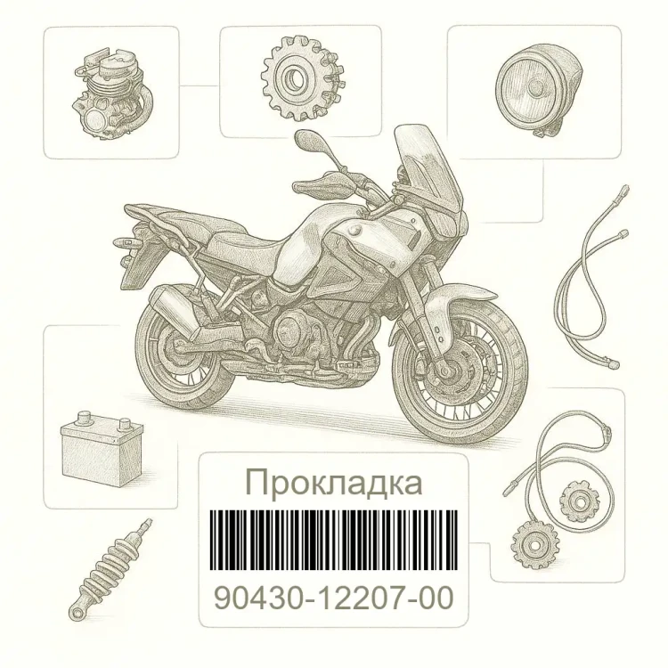 90430-12207-00 Прокладка, Yamaha Номер детали 90430-12207-00, 904301220700, 90430-12207, 9043012207, 90430 12207