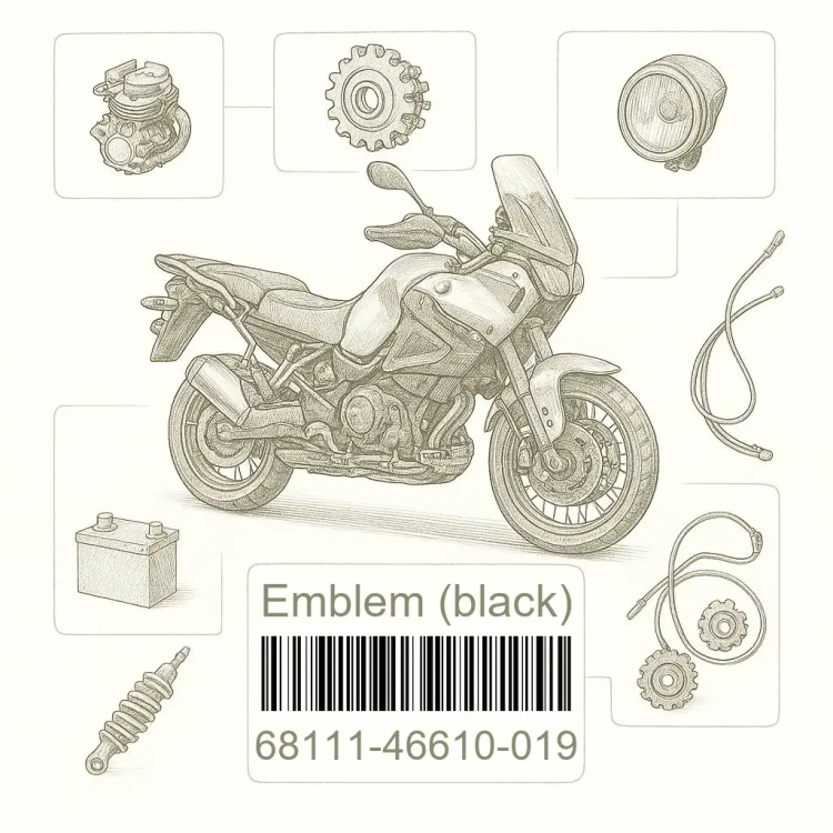 68111-46610-019 Emblem (black), Suzuki Номер детали 68111-46610-019, 6811146610019