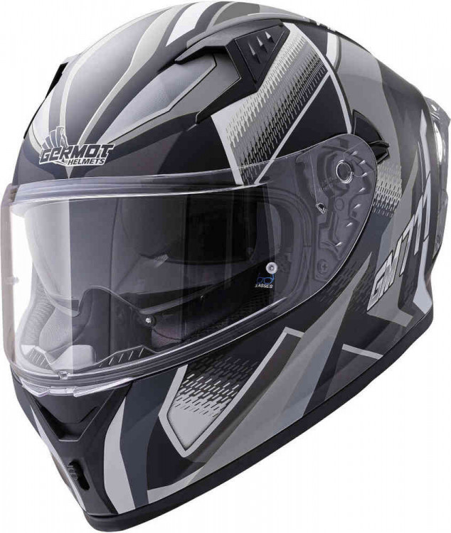 Мотошлем интеграл Germot GM 711 Dekor Черный матовый/Серый GM00071127-2XL