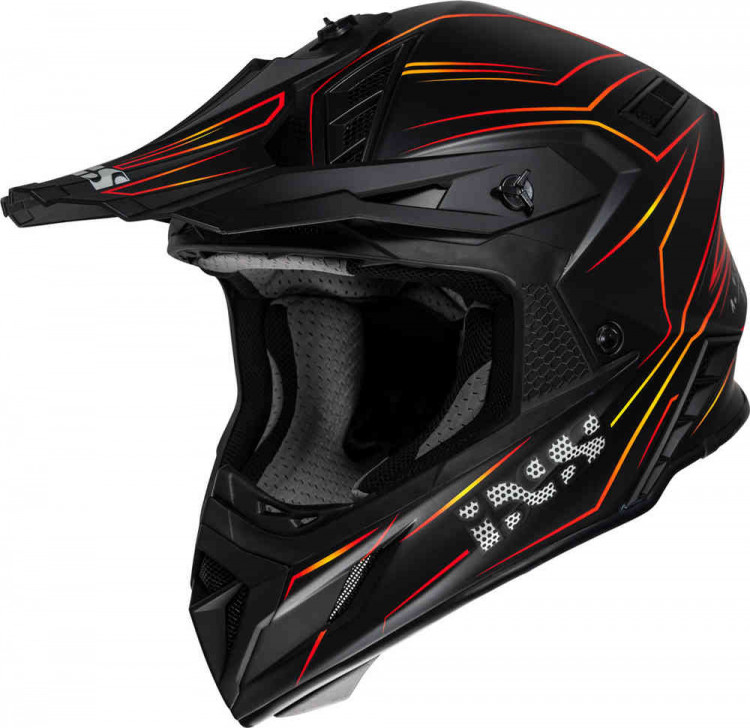 Мотошлем для мотокросса и эндуро IXS iXS189FG 2.0 Черный матовый/Красный X12809-M32-XS